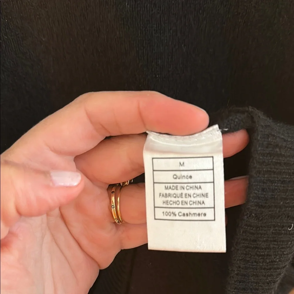 Quince Mongolian Cashmere Classic Black Knit Top - Picture 6 of 7